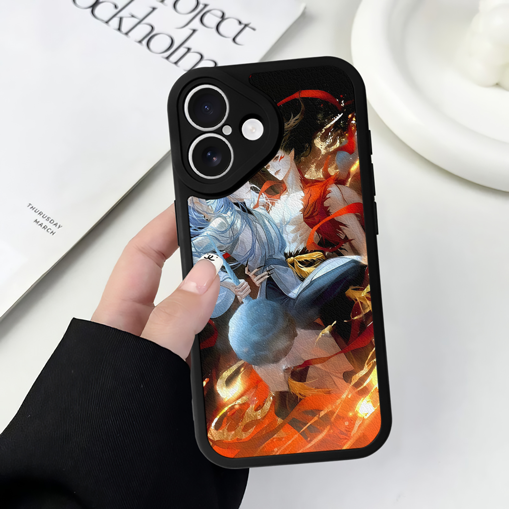 （画像用） Ne Zha 2 ナタ 魔童の大暴れ 【iPhone 16シリーズ対応】シリコンスマホケース（レザー調） 材質：シリコン